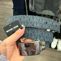 [S] MICHAEL KORS 36H3LBLY7B 31MM CTFR FST MK PLQ BELT,ADMRL/PALE BLUE, 196237318435 (SMK895)