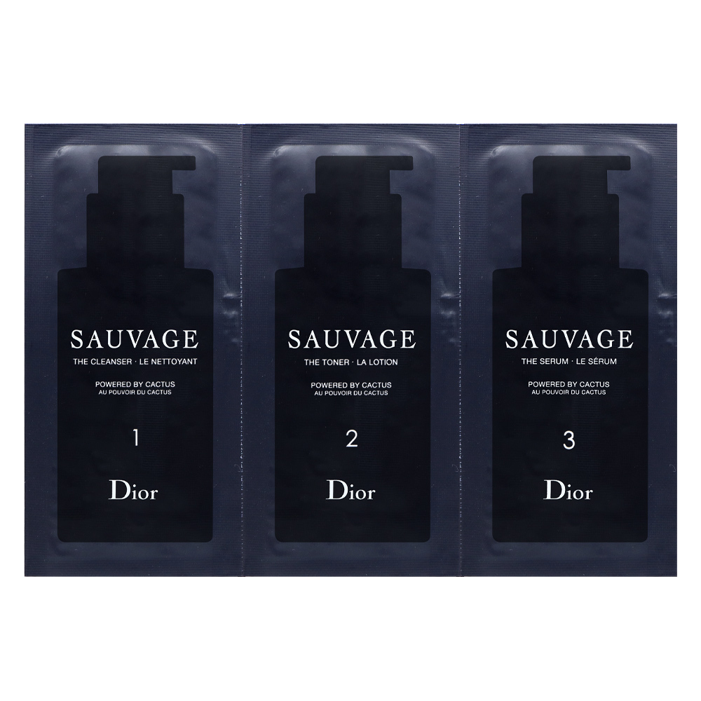Dior 迪奧 SAUVAGE 曠野之心保養試用組 3入 (精華+化妝水+潔面乳) PP包 體驗包 旅行小樣