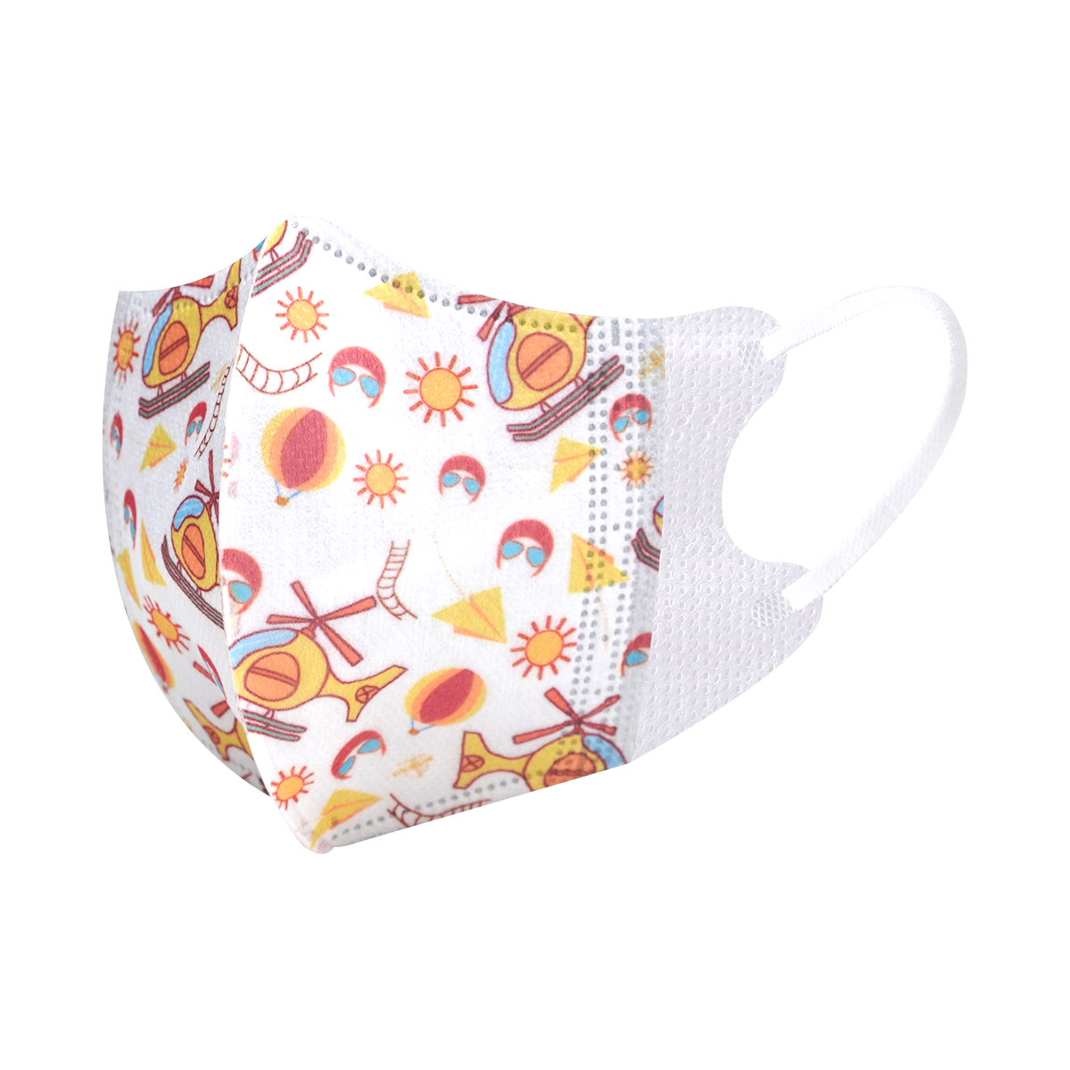 3D立體彈力耳繩卡通幼兒口罩(直升機) 十片獨立包裝