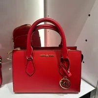 [S] MICHAEL KORS 35S3G6HS5L SHEILA SM CZ SATCHEL NON-LEATHER VEGAN MATERIAL,BRIGHT RED, 196237291264 (SMK909)