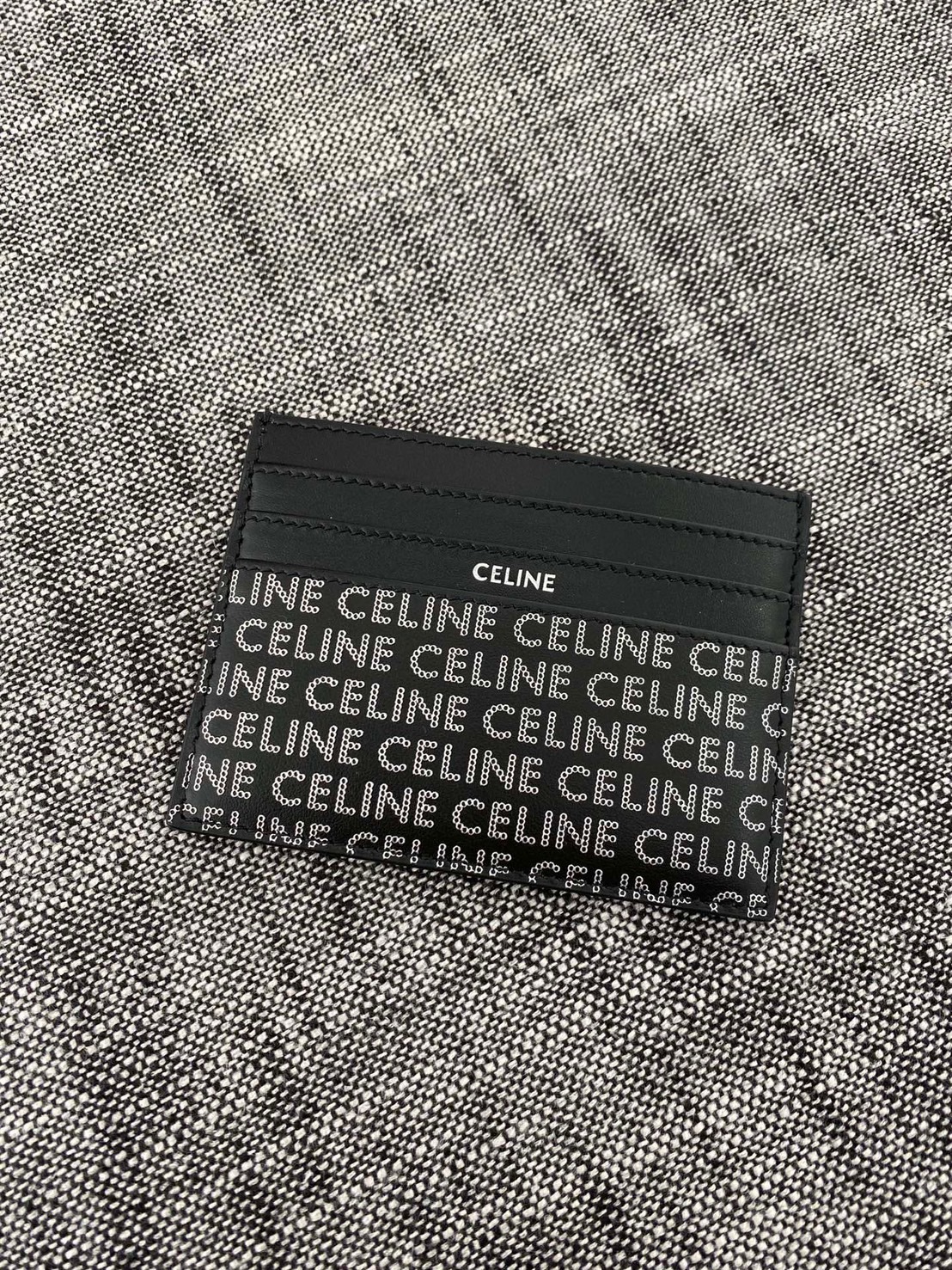 Celine 黑色 滿版 Logo卡片套
