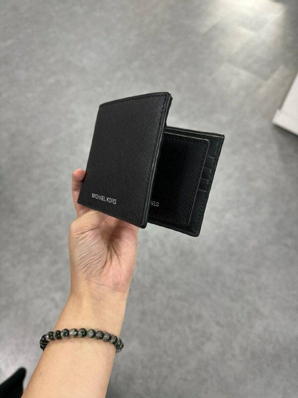 [S] MICHAEL KORS 36S4LHRF6L HARRISON BILLFOLD W PASSCASE LEATHER,BLACK, 196237661630 (SMK910)