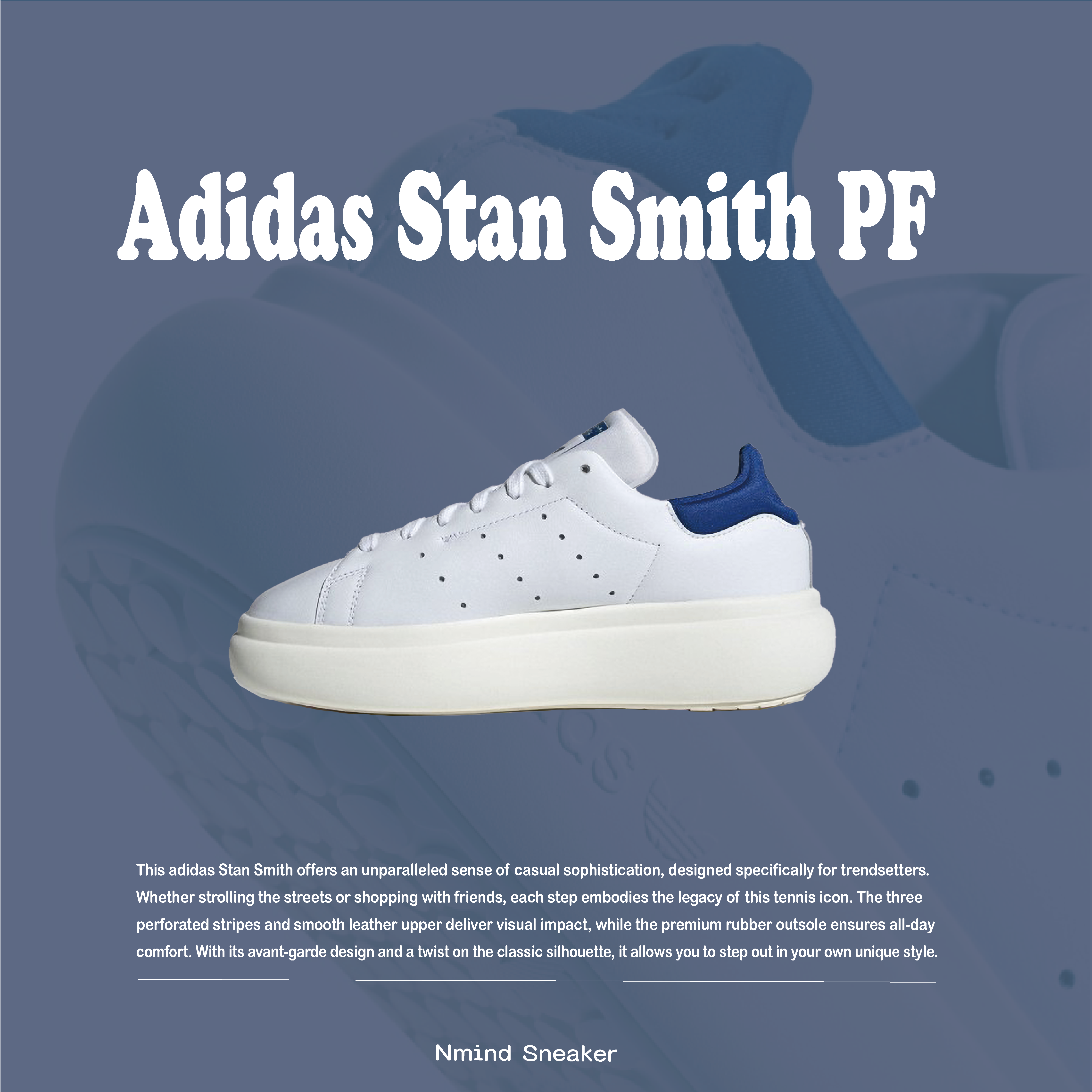 Adidas Stan Smith PF 史密斯藍尾厚底泡芙鞋