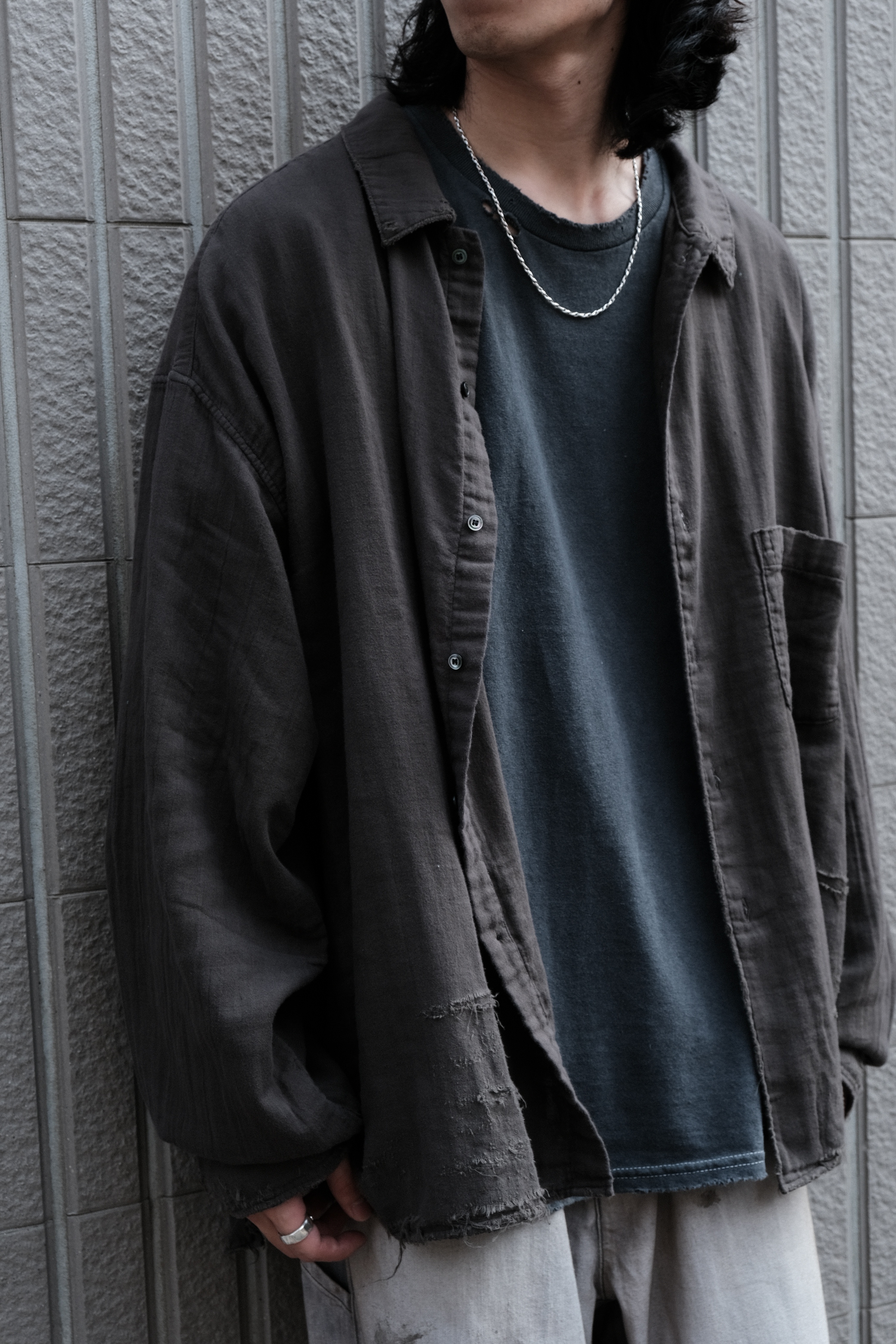 ANCELLM - DOUBLEGAUZE CRASH LS SHIRT / 2 COLORS ANCELLM - DOUBLEGAUZE CRASH LS SHIRT / 2 COLORS