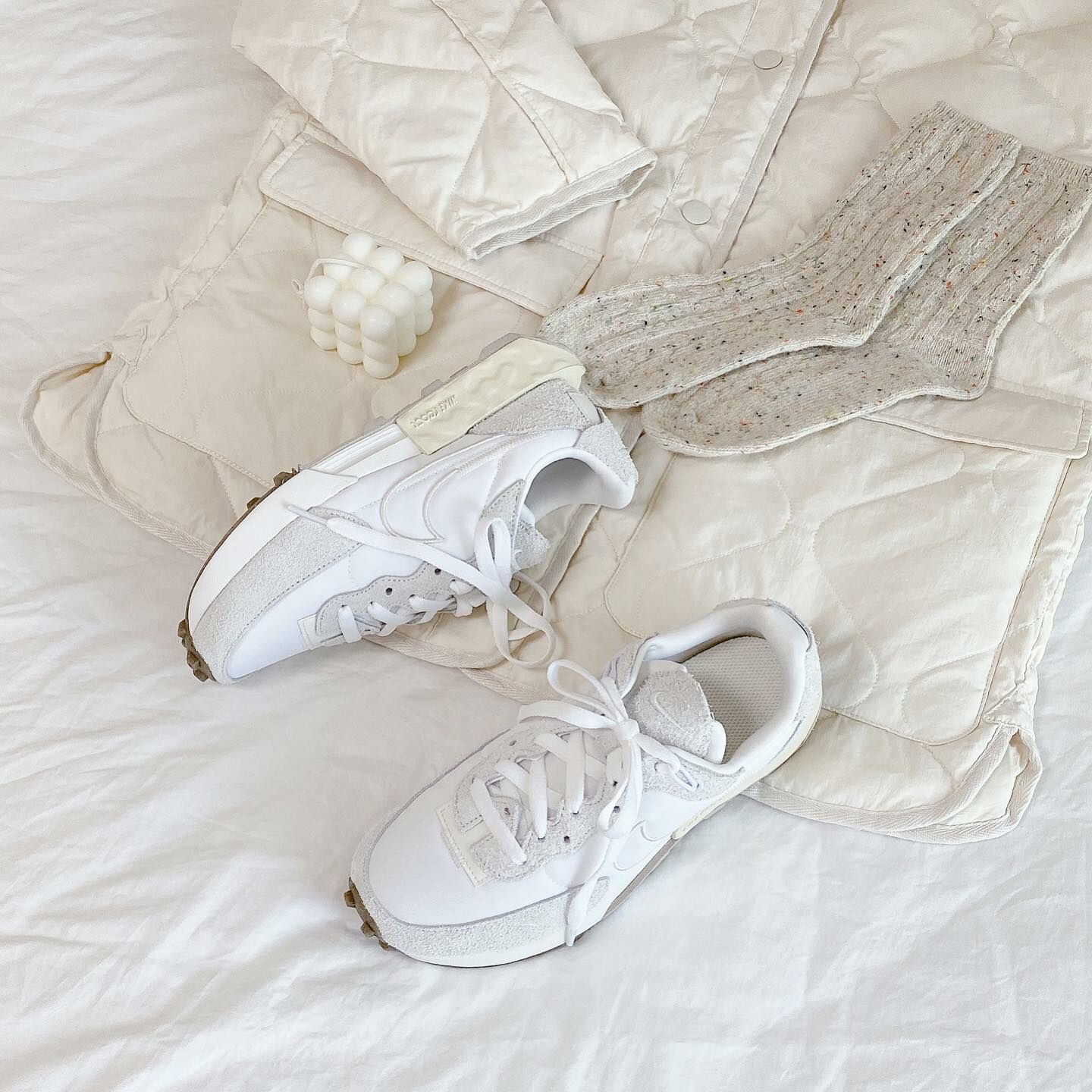 Nike Fontanka Waffle 燕麥牛奶 米白 白色 奶茶色 發泡底 鬆糕鞋 DC3579-100