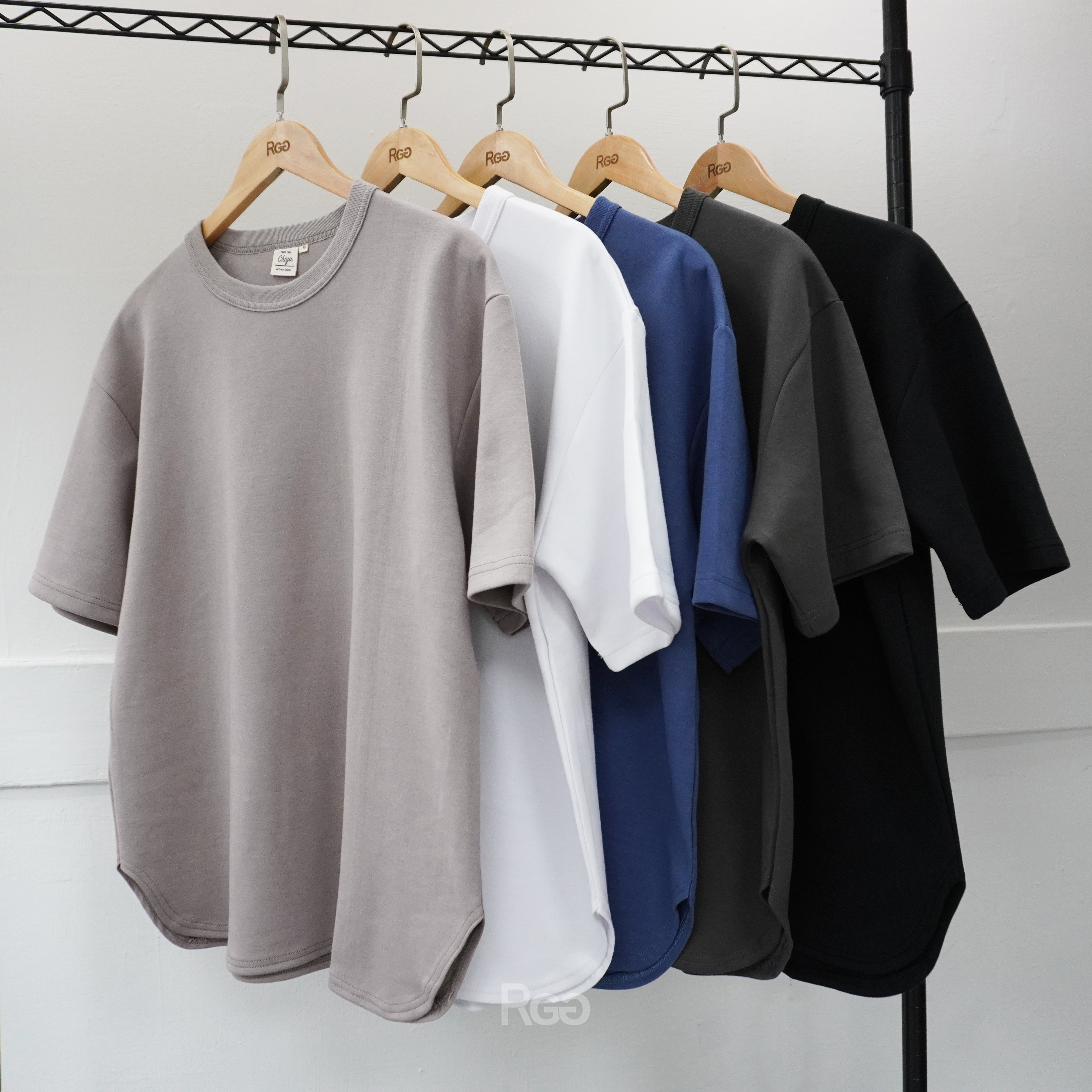 #24102 台灣製太空棉落肩圓弧下擺短T