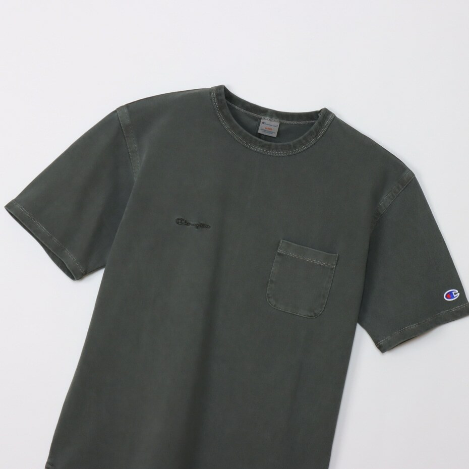 男款 -CASUAL厚磅後染口袋 短TEE -黑色（662112130034）