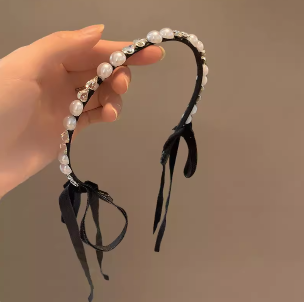 Exquisite Pearl Ribbon Headband