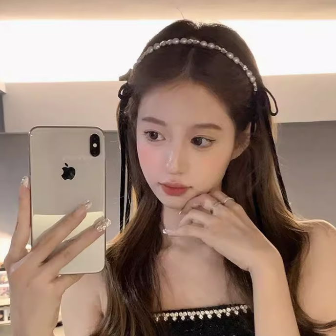 Exquisite Pearl Ribbon Headband