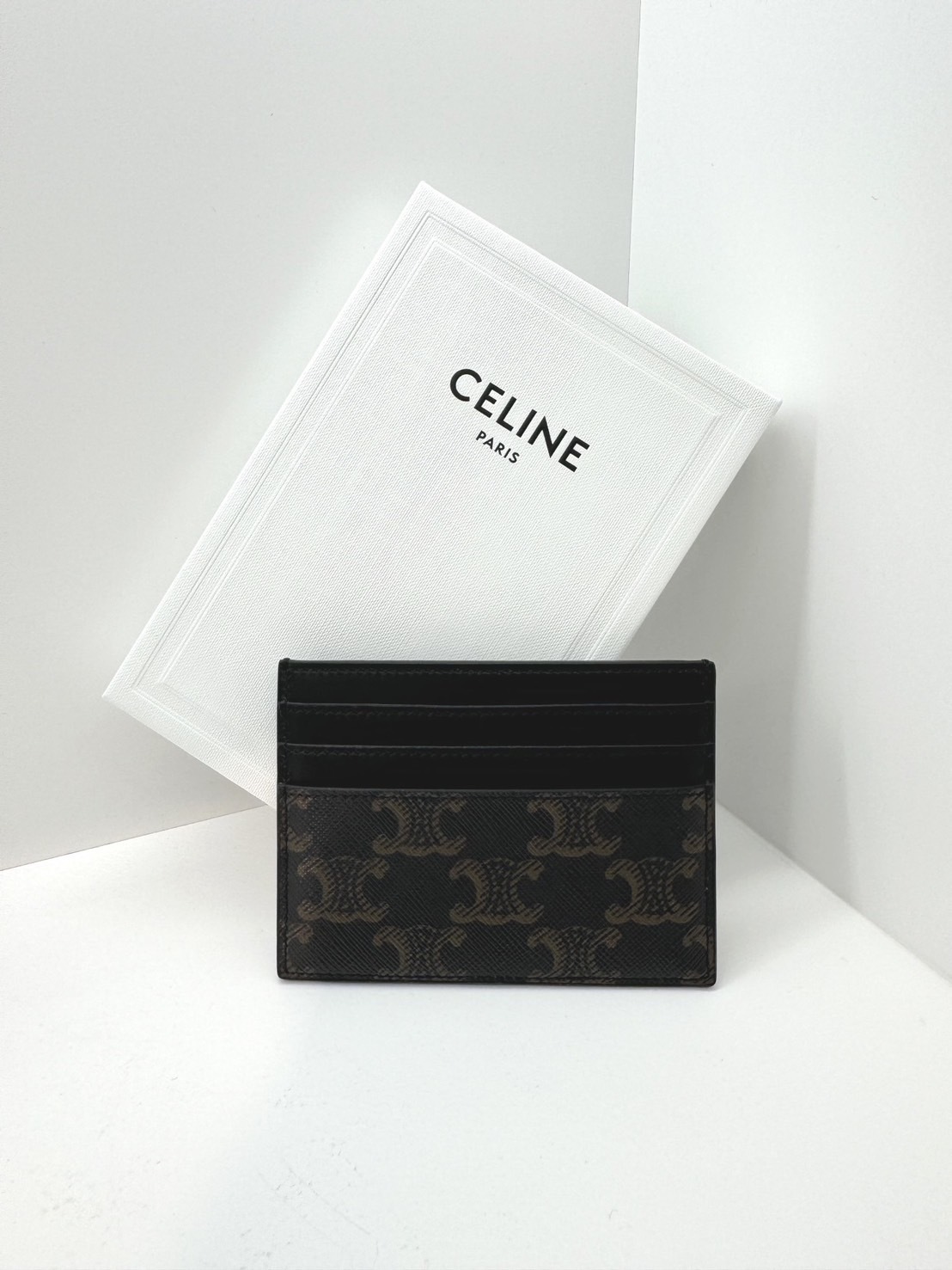 Celine 咖啡色 滿版 印花 卡片套