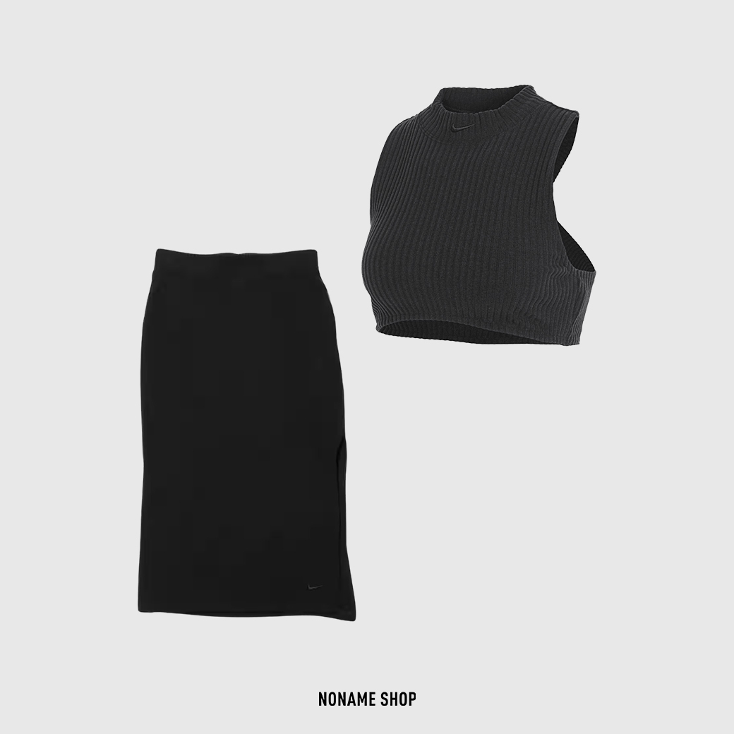 NIKE NSW CHILL KNIT 削肩 開岔 背心 長裙 兩色 (女款)