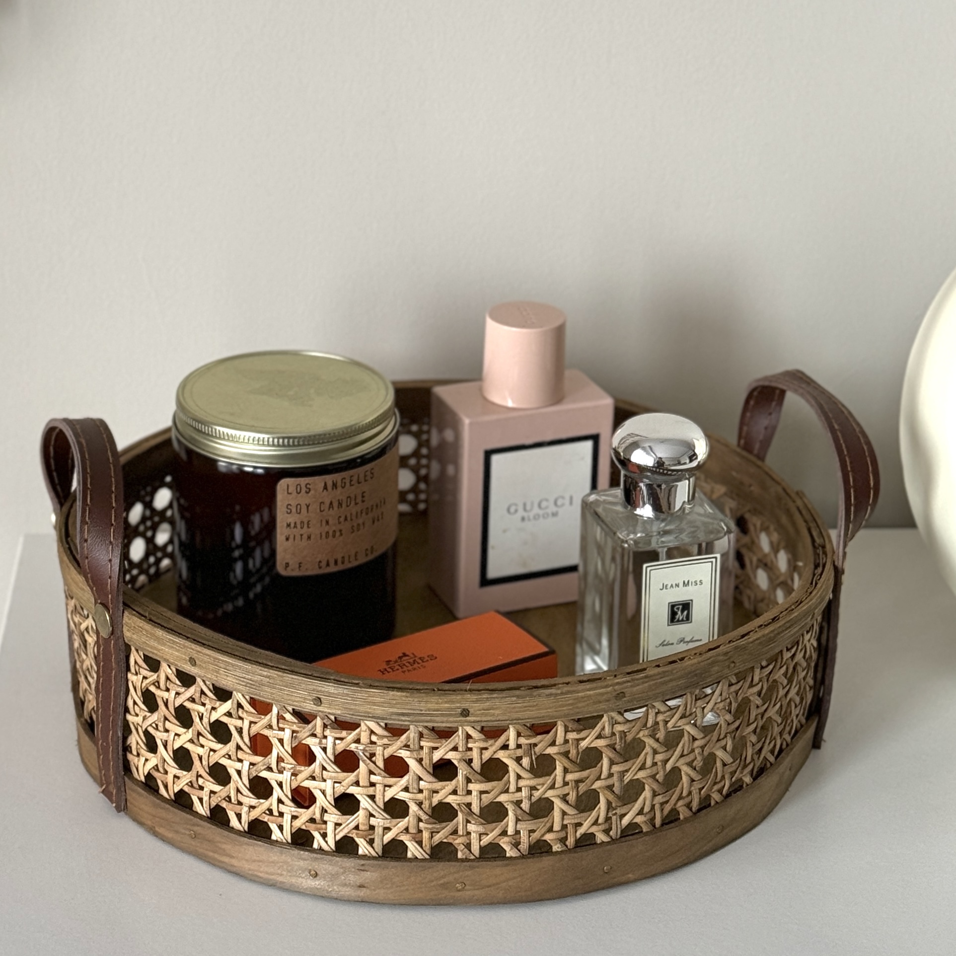 溫度感竹編手提托盤