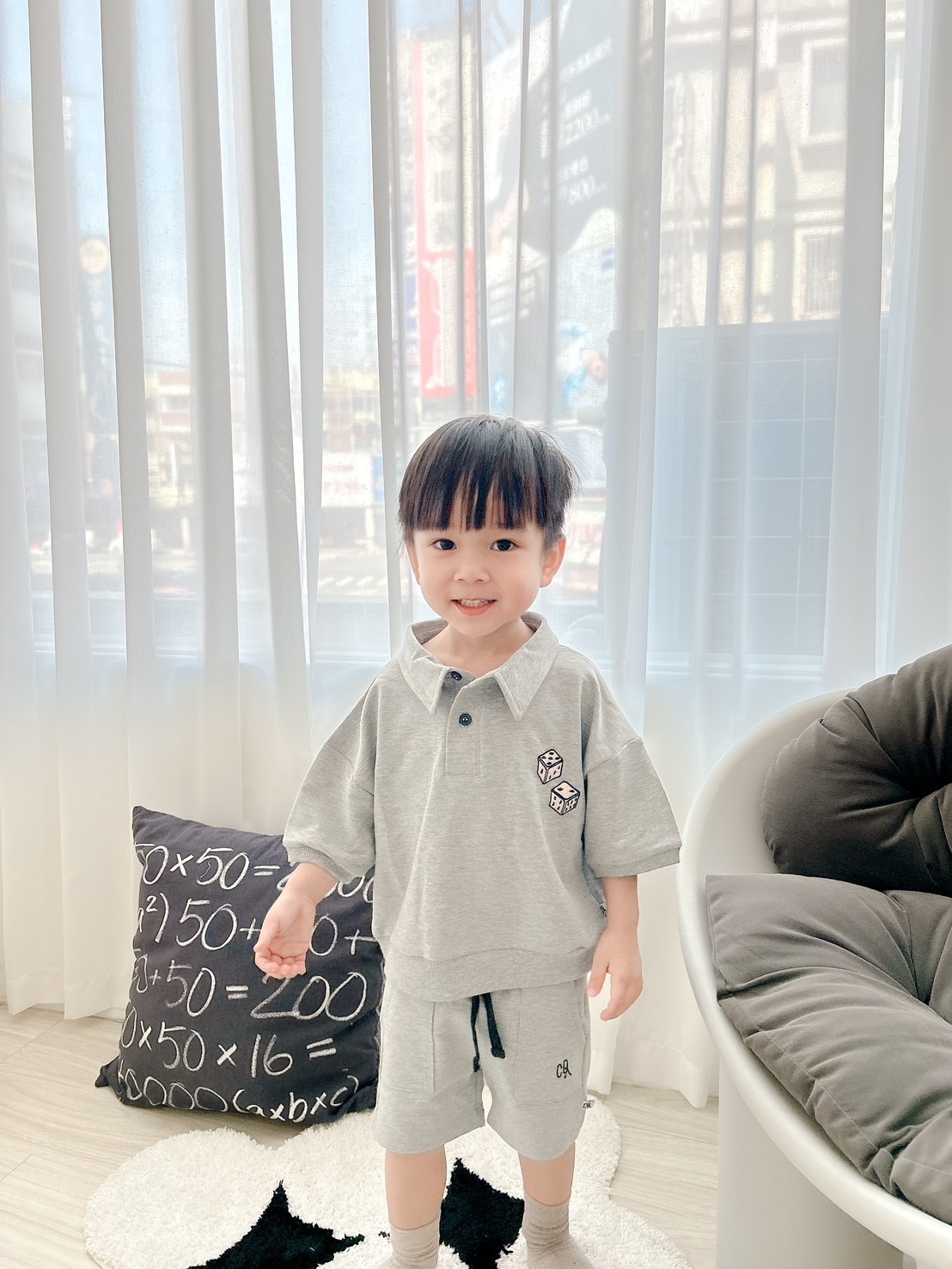 荷蘭CarlijnQ 有機棉Polo時尚骰子上衣 - Dice