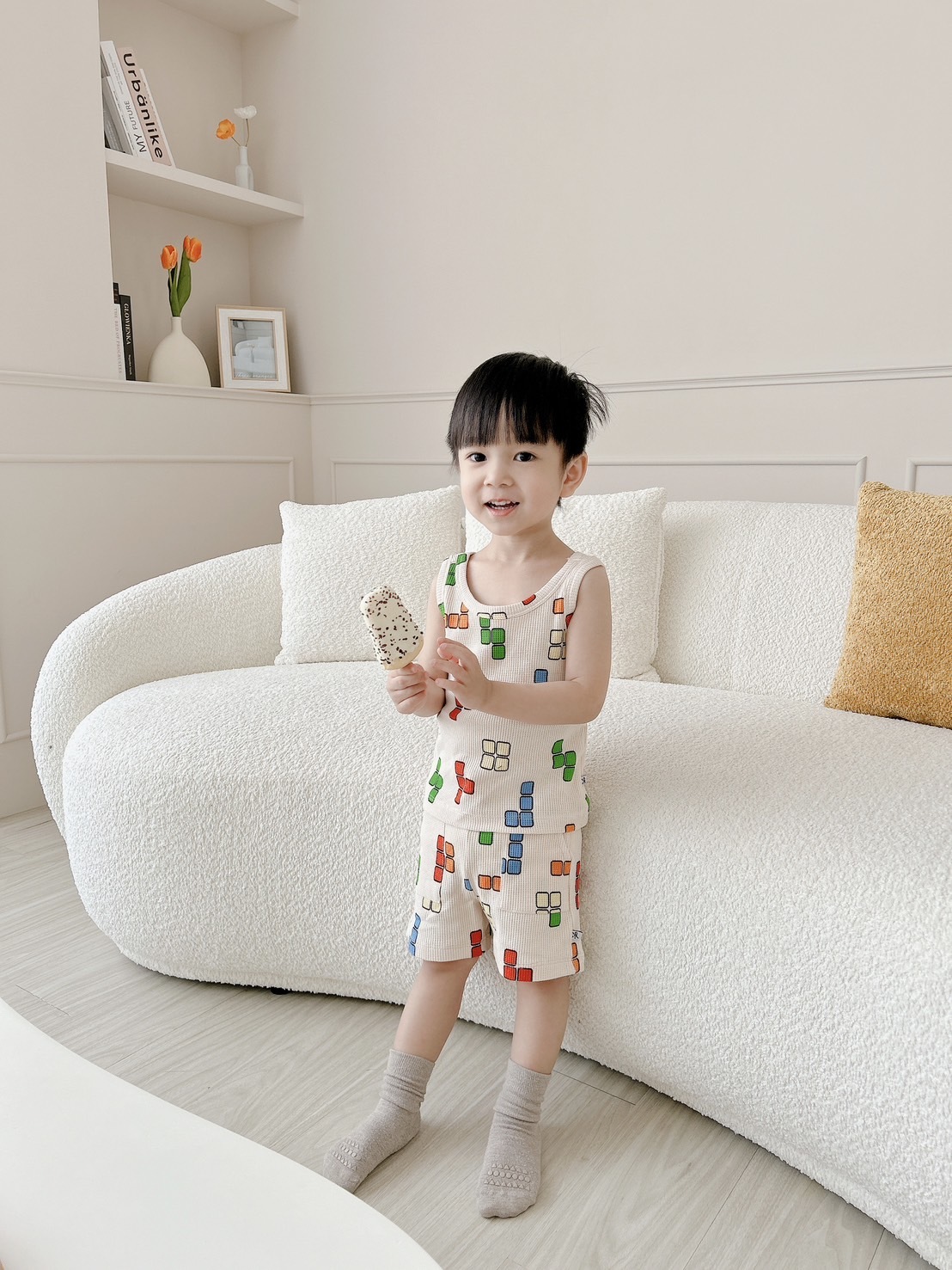 荷蘭CarlijnQ 莫代爾棉魔術方塊背心上衣 - Blox