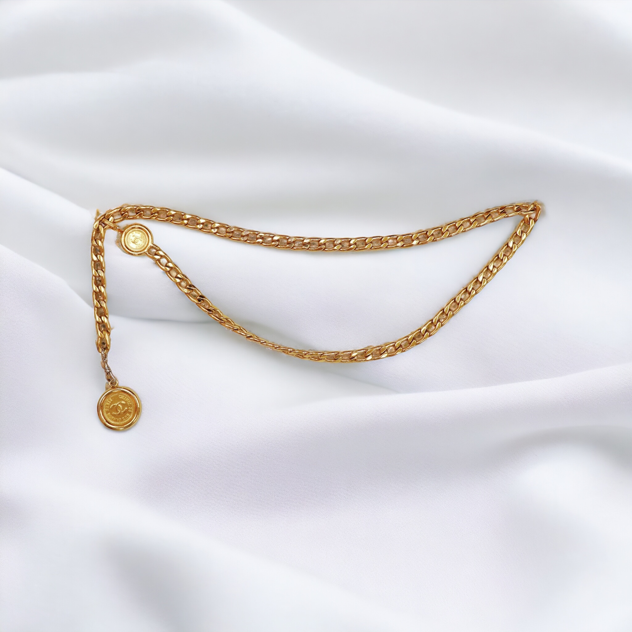 Chanel 中古品金色腰鏈