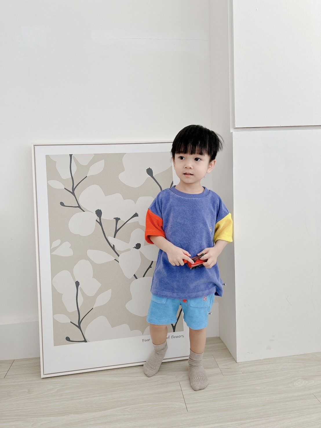 荷蘭CarlijnQ 有機棉天空藍短褲 - Light Blue