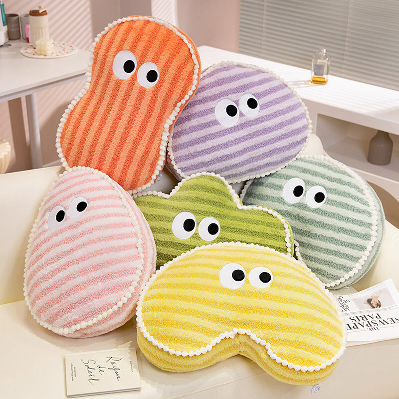 《3990》大眼繽紛條紋不規則抱枕靠枕