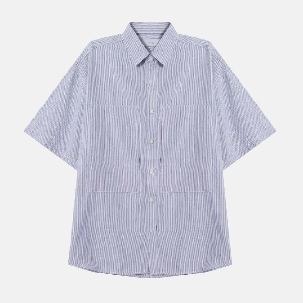 暗直紋短袖恤衫 MAIDEN-023S