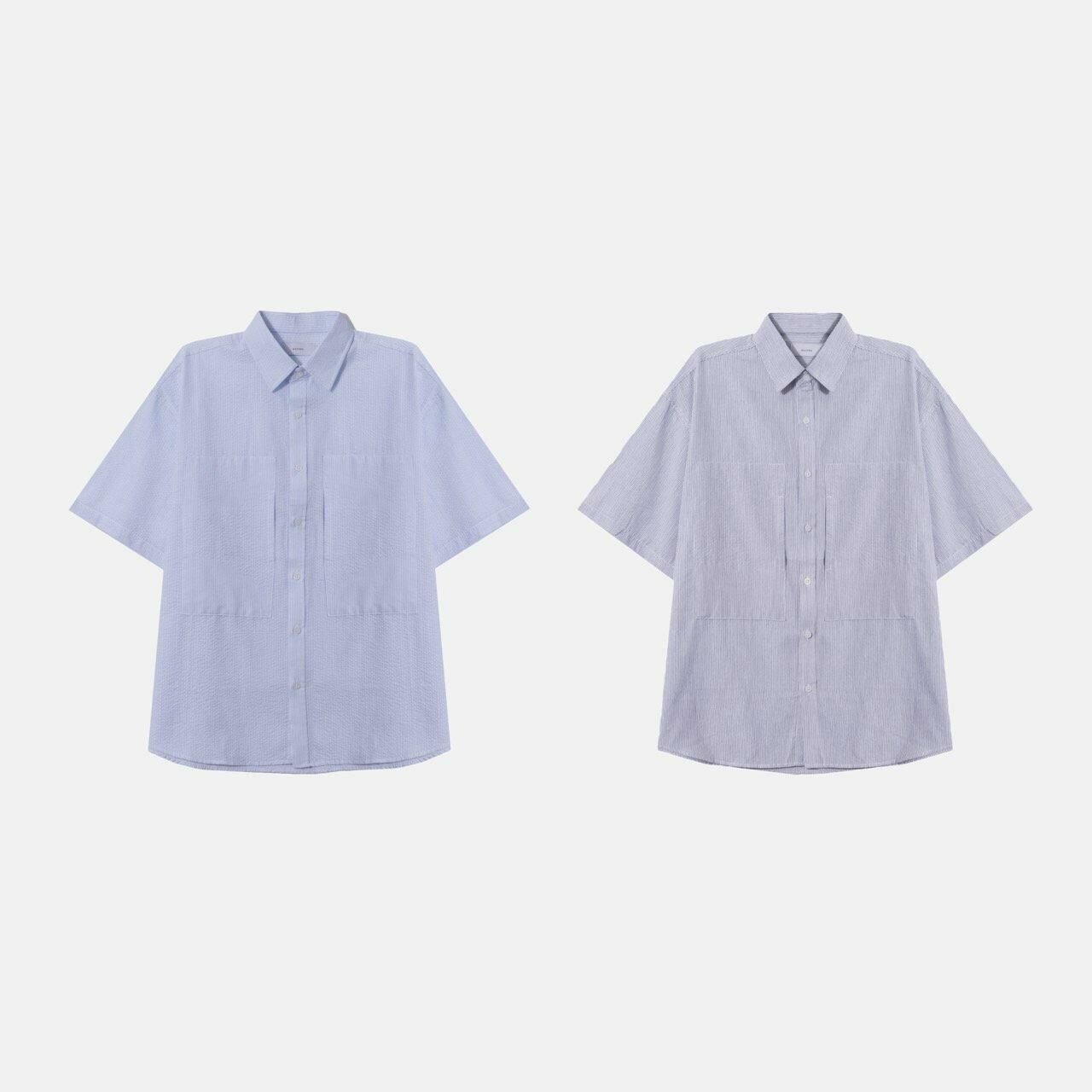 暗直紋短袖恤衫 MAIDEN-023S