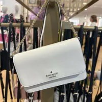 [S] KATE SPADE KC586 MADISON SAFF LEATHER SMALL FLAP CROSSBODY,MERINGUE, 196021443954 (SKS1000)