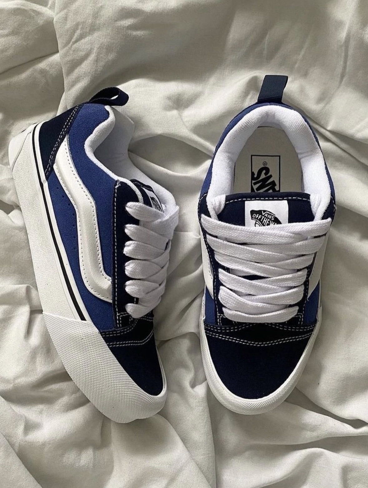 Vans Knu Skool 藏青藍 復古 麵包鞋 麂皮 厚底/預購