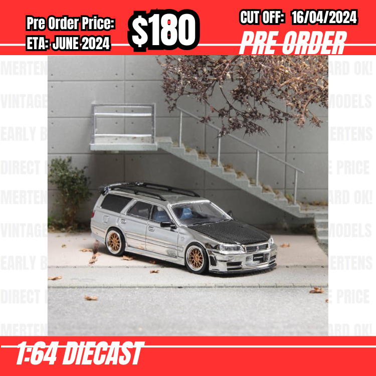 RS-$180  * Zoom * 1:64 Nissan Stagea WC34 260RS Chrome Silver [OD12/04]