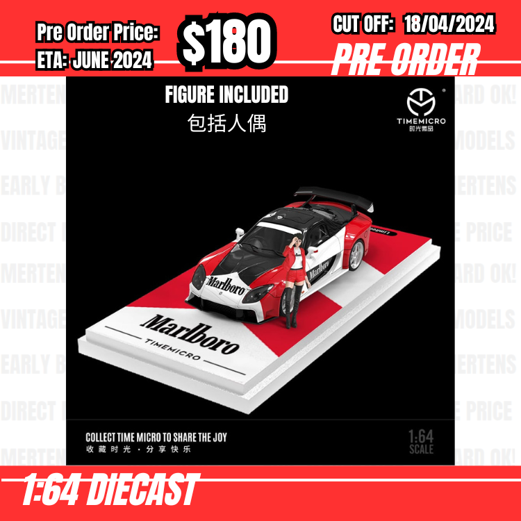 RS-$180  * Time Micro * 1:64 Mazda RX-7 Veilside Fortune Malboro w/figure [OD12/04]