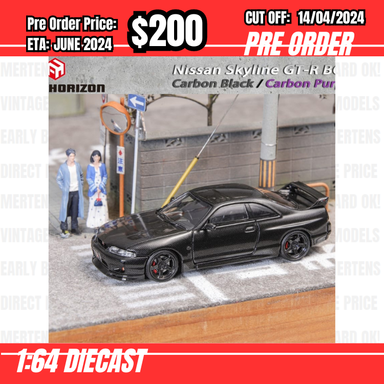 RS-$200  * FH * 1:64 Nissan Skyline GTR R33 Carbon Black [OD12/04]