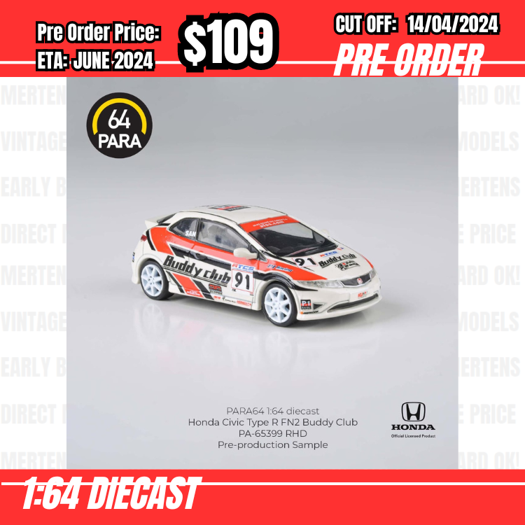 RS-$109  * Para64 * 1:64 Honda Civic Type R FN2 #91 RHD [OD12/04]