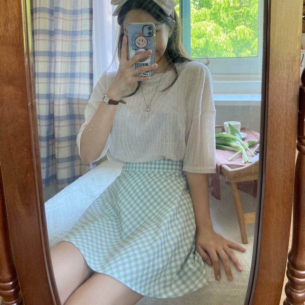 現貨｜飄逸格仔小傘裙