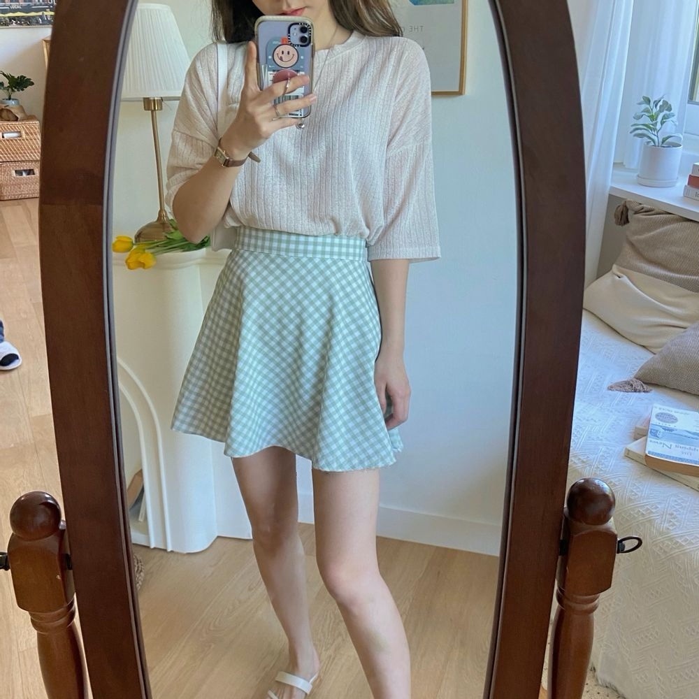 現貨｜飄逸格仔小傘裙