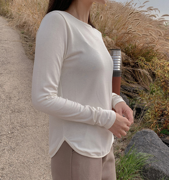 現貨｜側彎開叉有絨長袖T恤