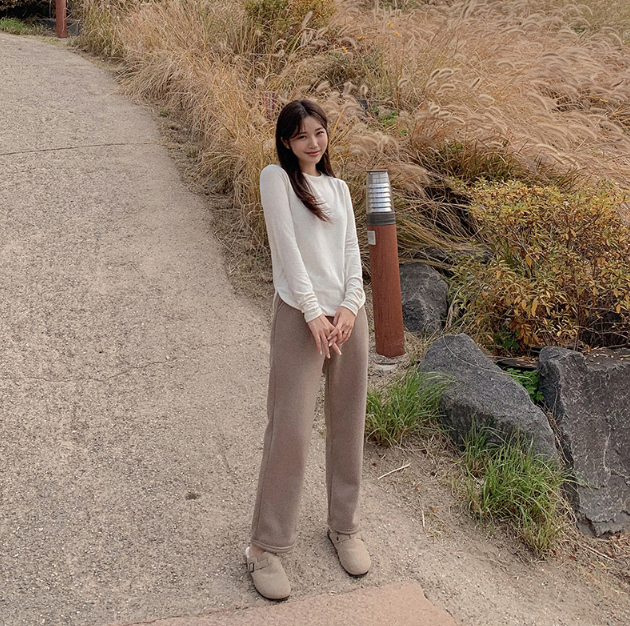 現貨｜側彎開叉有絨長袖T恤