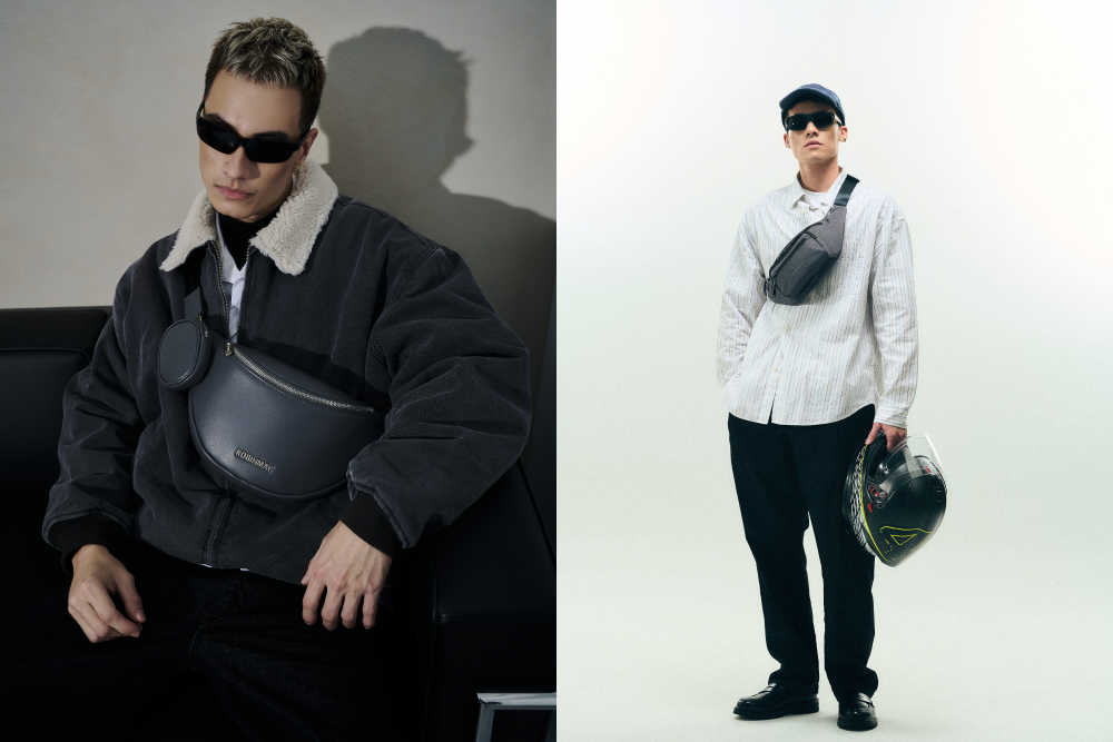 把腰包背在胸前,可大幅拉長視覺上的身材比例