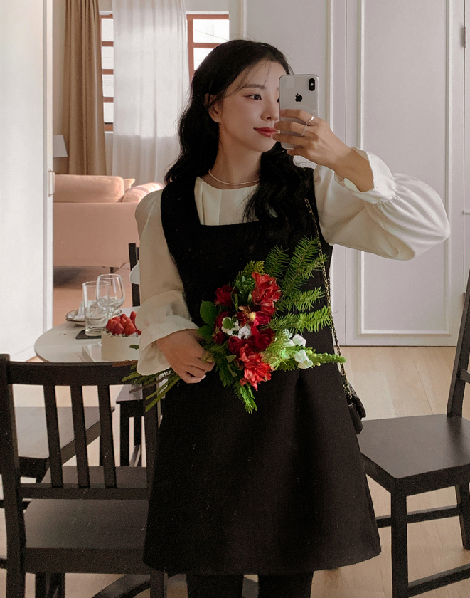 現貨｜抓褶公主袖雪紡上衣