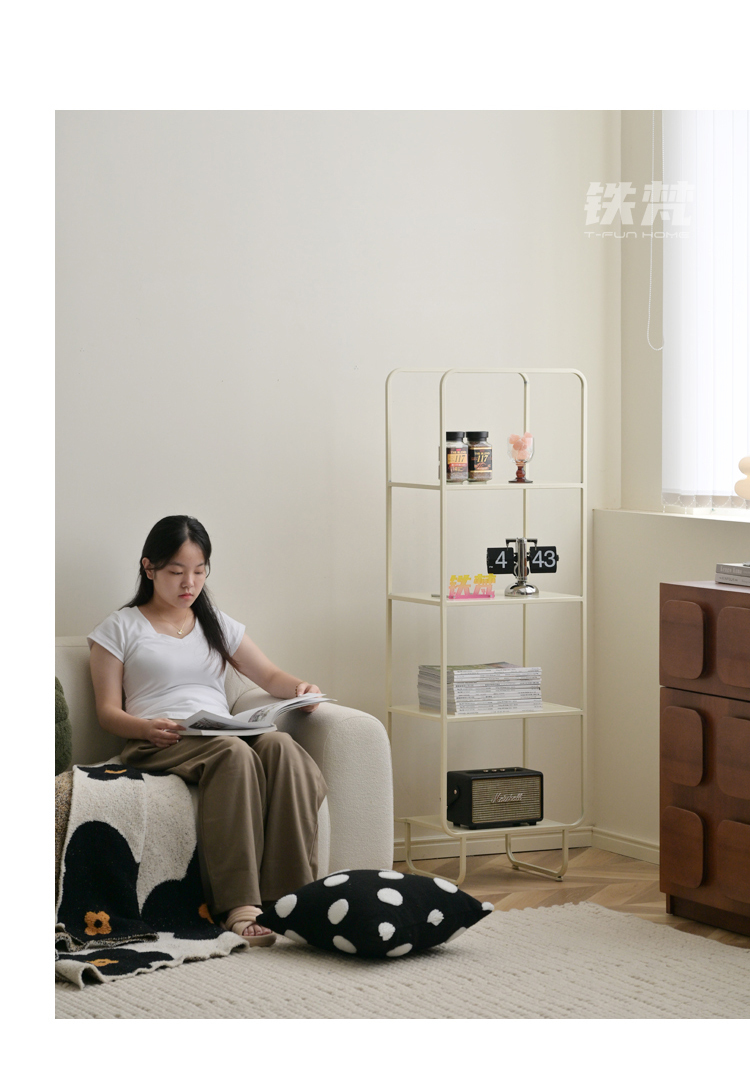 鐵梵鐵藝書架一體落地置物架