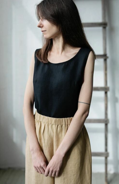 (預購)ALL THE BEAUTIFUL LINEN 大人款-亞麻無袖上衣 SLEEVELESS TOP