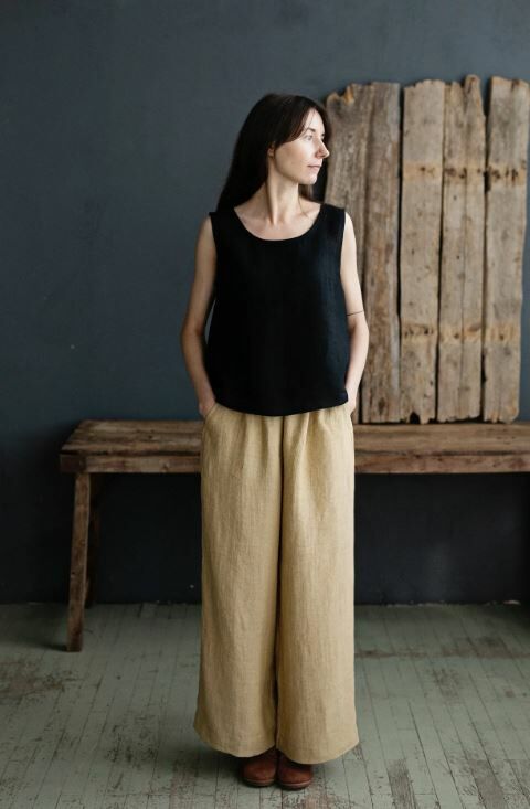 (預購)ALL THE BEAUTIFUL LINEN 大人款-亞麻無袖上衣 SLEEVELESS TOP