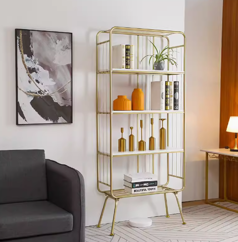 北歐輕奢書架鐵藝落地多層置物架