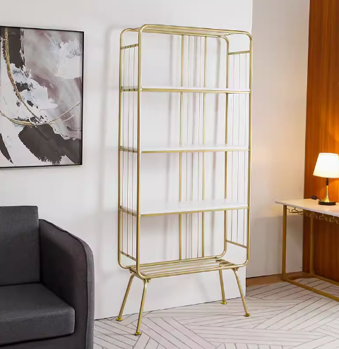 北歐輕奢書架鐵藝落地多層置物架