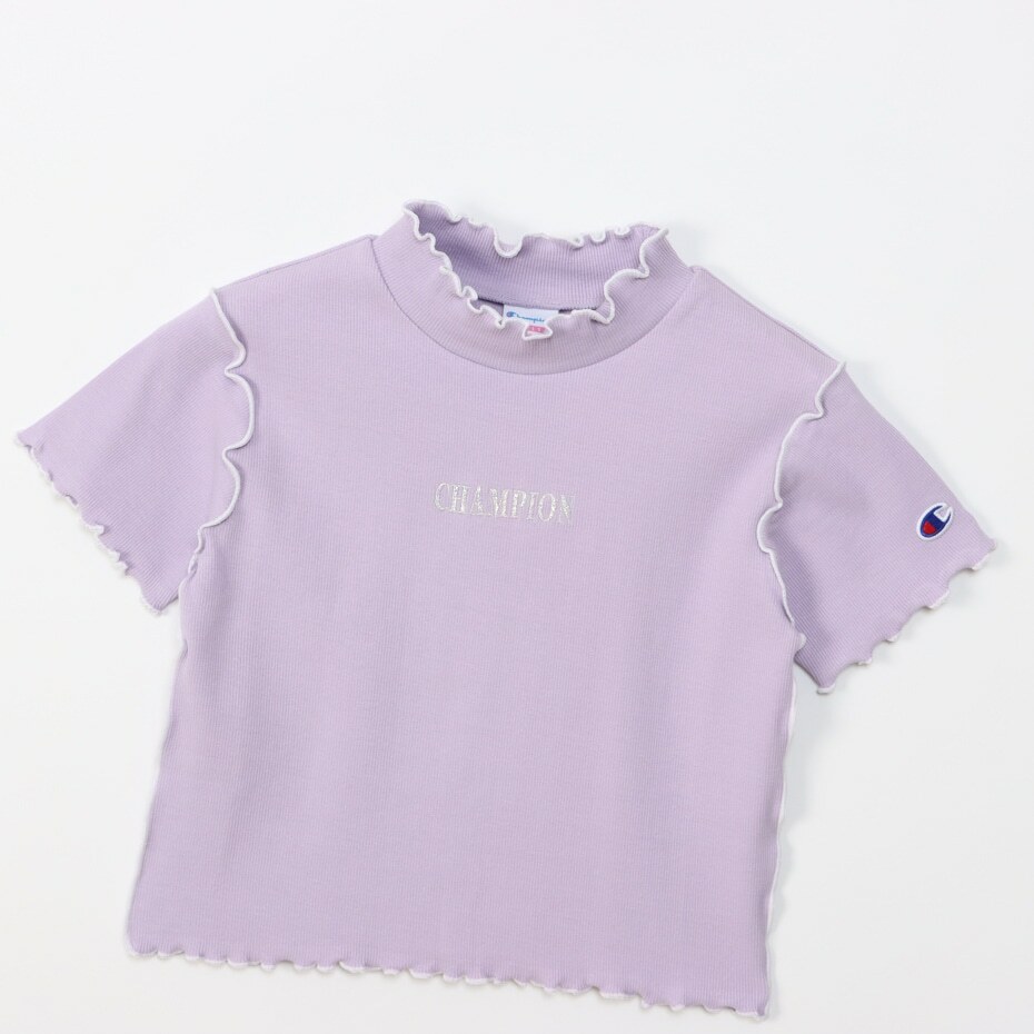 童裝-荷葉邊 刺繡LOGO 短TEE-紫色（CK-Z327-225）