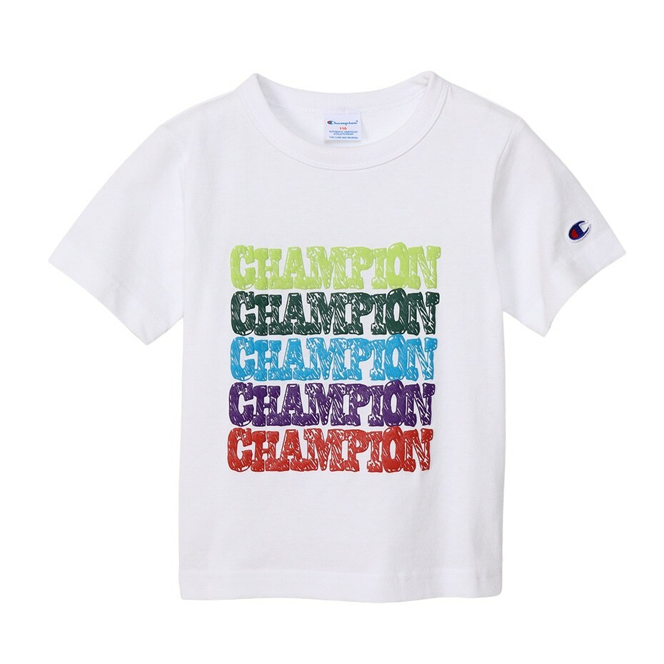 童裝-CASUAL塗鴉風 MULTI LOGO 短TEE -白色（CK-Z318-010）