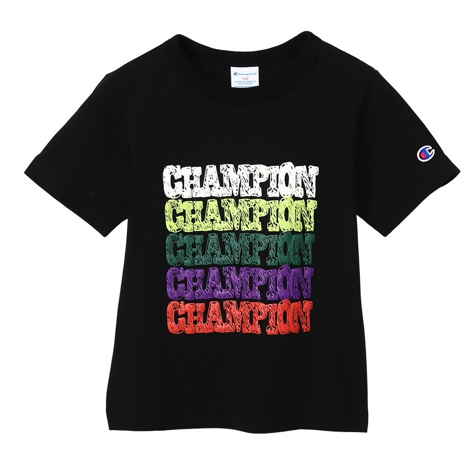 童裝-CASUAL 塗鴉風 MULTI LOGO 短TEE -黑色（CK-Z318-090）