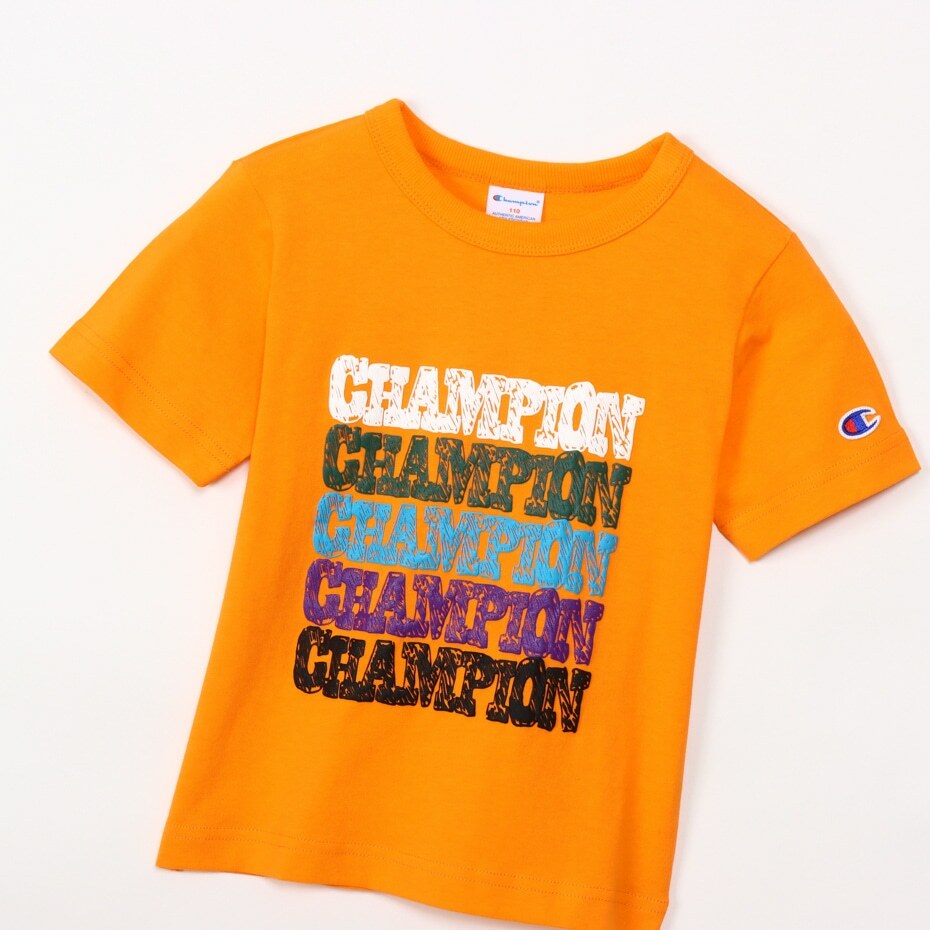 童裝-CASUAL塗鴉風 MULTI LOGO 短TEE -橘色（CK-Z318-84F）