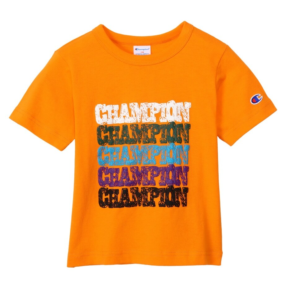 童裝-CASUAL塗鴉風 MULTI LOGO 短TEE -橘色（CK-Z318-84F）