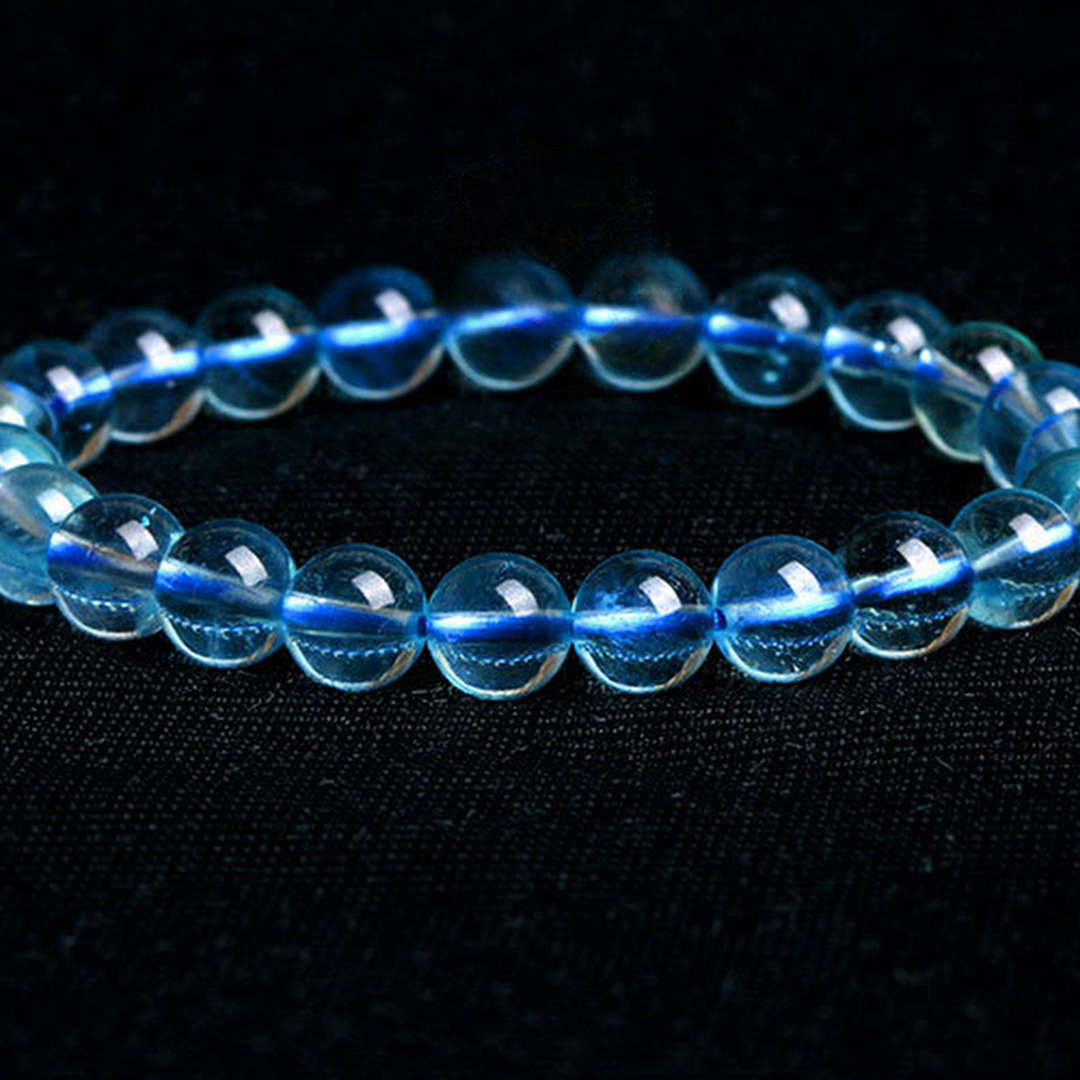 【藏寶】冰種珍藏級巴西海藍寶水晶手鍊/水晶手串