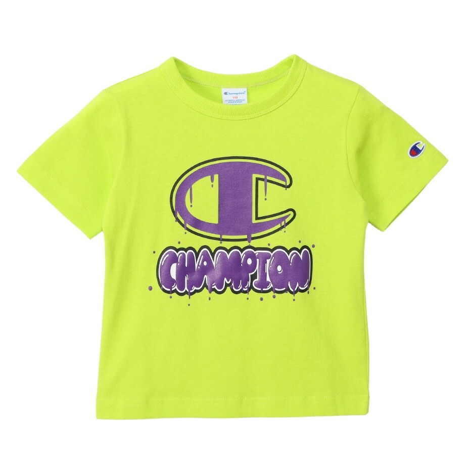 童裝-泡泡潑漆 LOGO 短TEE (螢光)