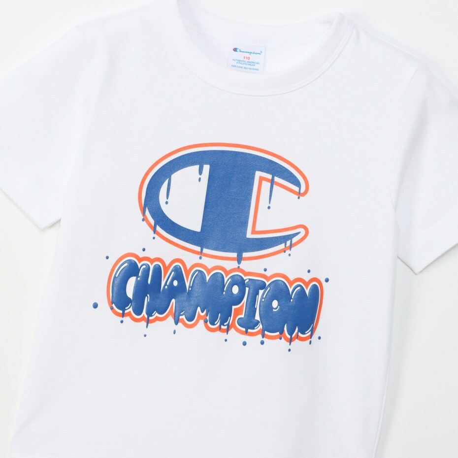 童裝-泡泡潑漆 LOGO 短TEE -白色（CK-Z317-010）