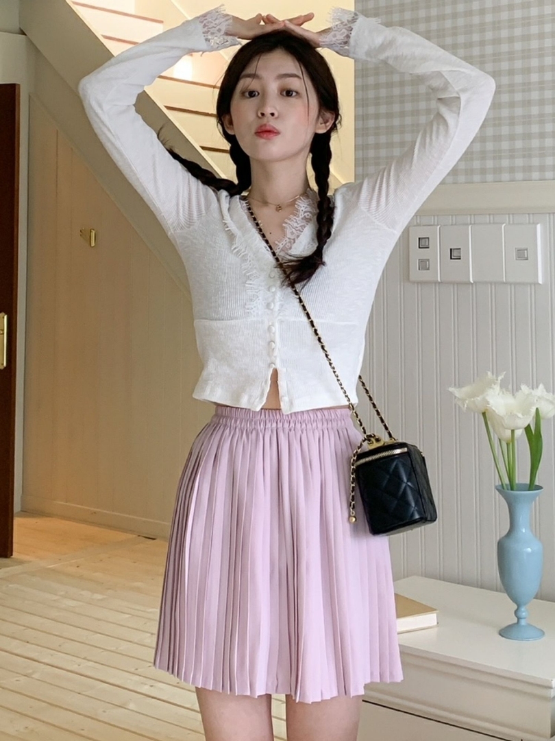 現貨｜細百褶鬆緊腰短裙