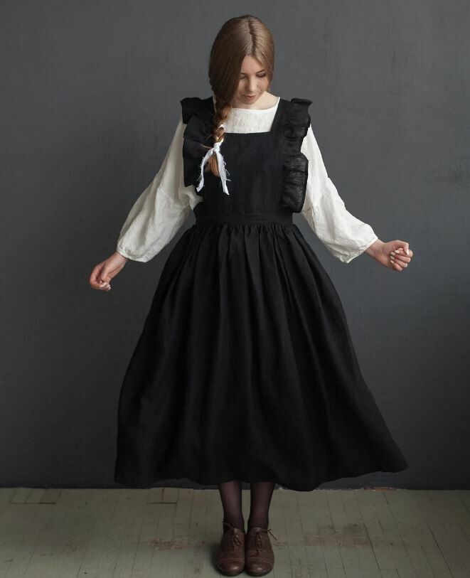 (預購)ALL THE BEAUTIFUL LINEN 大人款-荷葉吊帶長洋 LONG VINTAGE DRESS